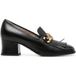 Zapatos negros de cuero de tacón con tacón de 5 a 7cm con logo Gucci con flecos talla 39 para mujer 