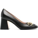 Zapatos negros de cuero de tacón con tacón cuadrado con tacón de 7 a 9cm con logo Gucci talla 38,5 para mujer 