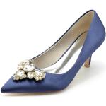 Zapatos azul marino de caucho de tacón para navidad formales talla 40 para mujer 