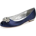 Zapatos peep toe azul marino de goma de verano formales acolchados talla 41 para mujer 