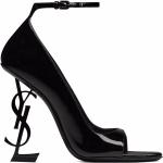 Zapatos negros de cuero de tacón con logo Saint Laurent Paris talla 40,5 para mujer 