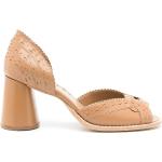 Zapatos peep toe marrones de cuero con logo Sarah Chofakian talla 39 para mujer 