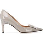 Zapatos grises de cuero de tacón con logo SERGIO ROSSI talla 39 para mujer 