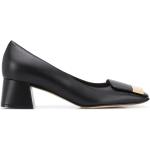 Zapatos negros de cuero de tacón con tacón cuadrado con logo SERGIO ROSSI talla 39 para mujer 