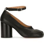 Zapatos negros de cuero de tacón con tacón cuadrado con tacón de 7 a 9cm con logo Maison Martin Margiela talla 39 para mujer 