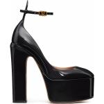 Zapatos negros de cuero con plataforma con tacón cuadrado con tacón más de 9cm con logo Valentino Garavani talla 42 para mujer 