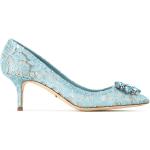 Zapatos azul marino de algodón de tacón de encaje Dolce & Gabbana talla 42 para mujer 