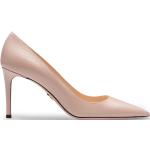 Zapatos rosas de cuero de tacón con logo Prada talla 41 para mujer 