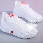 Zapatillas blancas de poliester de tenis de verano con tacón hasta 3cm informales para mujer 