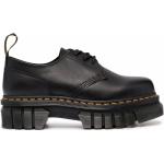 Zapatos negros de goma con puntera redonda rebajados con cordones formales con logo Dr. Martens Audrick para mujer 