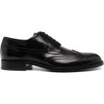 Zapatos negros de cuero con cordones con cordones formales con logo para hombre 