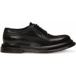 Zapatos negros de cuero con puntera redonda rebajados con cordones formales con logo Dolce & Gabbana talla 42 para hombre 