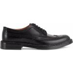 Zapatos negros de goma con puntera redonda con cordones formales con logo Gucci para hombre 