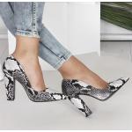 Zapatos grises de sintético de tacón de verano con tacón más de 9cm formales serpiente talla 34 para mujer 