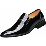 Zapatos lacados negros de goma de punta puntiaguda formales talla 40 para hombre 