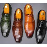 Zapatos oxford marrones de cuero de otoño con hebilla formales para hombre 
