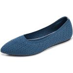 Sandalias azul marino de goma de cuña de punta puntiaguda formales de punto talla 38 para mujer 