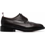 Zapatos negros de cuero con puntera redonda con cordones formales con logo Thom Browne talla 39 para mujer 