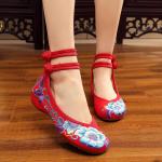 Zapatillas antideslizantes bicolor de tela étnicas para mujer 