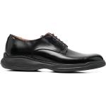Zapatos negros de goma con puntera redonda con cordones formales con logo SANTONI Derby para hombre 