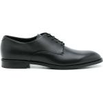 Zapatos negros de piel con puntera redonda con cordones formales con logo Armani Emporio Armani para hombre 