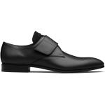 Zapatos derby negros de cuero con tacón cuadrado formales con logo Prada para hombre 