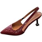 Zapatos destalonados rojos de piel formales talla 42 para mujer 