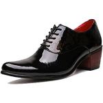 Zapatos negros de goma con cordones con tacón cubano con cordones de punta puntiaguda formales talla 42 para mujer 