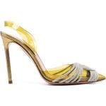 Zapatos amarillos de cuero de tacón rebajados con tacón más de 9cm con logo Aquazzura talla 39 para mujer 