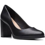 Zapatos negros de cuero de tacón Clarks talla 38 para mujer 