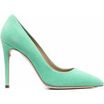 Zapatos verdes de cuero de tacón rebajados con tacón más de 9cm con logo Ferragamo para mujer 