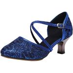 Zapatillas antideslizantes azules de verano acolchadas con lentejuelas talla 40 para mujer 