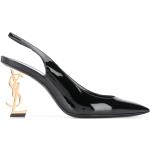 Zapatos negros de cuero de tacón con tacón más de 9cm con logo Saint Laurent Paris talla 41 para mujer 