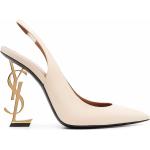 Zapatos dorados de cuero de tacón con tacón más de 9cm con logo Saint Laurent Paris talla 38,5 para mujer 