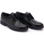 Zapatos negros de goma con puntera redonda con cordones formales con logo Moustache talla 34 para mujer 