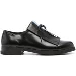 Zapatos negros de goma con puntera redonda con tacón cuadrado con cordones formales con logo Camper Twins con flecos talla 39 de materiales sostenibles para mujer 