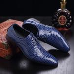 Zapatos azules de goma con cordones con cordones formales para hombre 