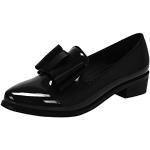 Zapatos lacados negros de cuero de punta puntiaguda oficinas talla 38 para mujer 