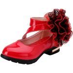 Sandalias deportivas rojas de sintético de otoño con velcro formales floreadas con lentejuelas talla 32 para mujer 