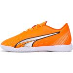 Zapatillas naranja de cuero de fútbol sala Puma para mujer 