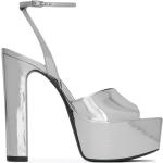 Sandalias de cuero con plataforma con tacón más de 9cm con logo Saint Laurent Paris talla 40,5 para mujer 