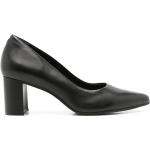 Zapatos negros de cuero de tacón rebajados con tacón de 7 a 9cm con logo talla 39 para mujer 