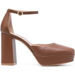 Zapatos marrones de piel con plataforma rebajados con logo GIANVITO ROSSI talla 40,5 para mujer 