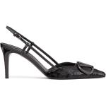 Zapatos negros de cuero de tacón con tacón de 7 a 9cm con logo Valentino Garavani con flecos talla 38,5 para mujer 