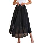 Faldas negras de gasa de tablas  de verano con rayas Zeagoo talla XL para mujer 