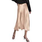 Faldas beige de seda de cintura alta rebajadas de verano Zeagoo talla XL para mujer 
