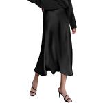 Faldas negras de satén de cintura alta rebajadas de verano informales Zeagoo talla M para mujer 