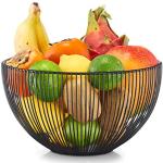 Fruteros de Cocina Modernos, Cesta de Frutas con Colgador de Plátano,  Frutero de Cocina Redondo de Metal para Frutas y Verduras,Green
