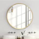 Espejos dorados de metal de baño rebajados con marco modernos 50 cm de diámetro 