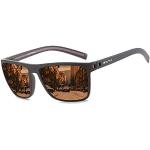 ZENOTTIC Gafas de sol polarizadas hombres luz TR90 marco UV400 protección cuadrado gafas de sol, C01 Marco marrón/lente marrón, L